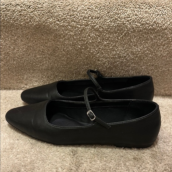 Open Edit Black Mary Jane Ballet Flats - Picture 4 of 6